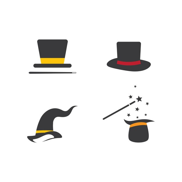 Wand Magic hat icon vector template