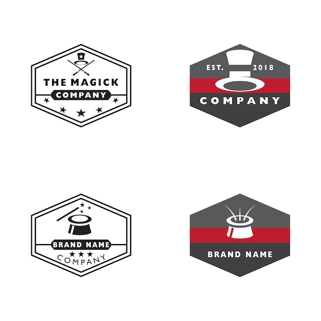 ワンド マジック ハット ロゴのテンプレート ベクトル シンボル デザイン