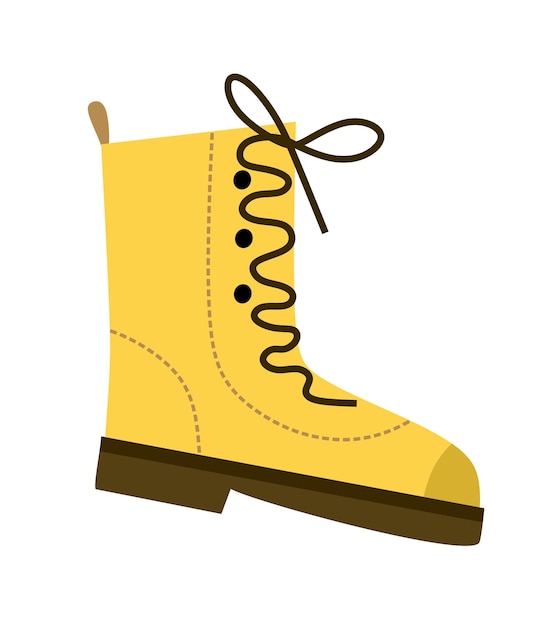 Wandel- of trekkingschoenen met platte zolen en veters modieuze wandelschoenen vectorillustratie