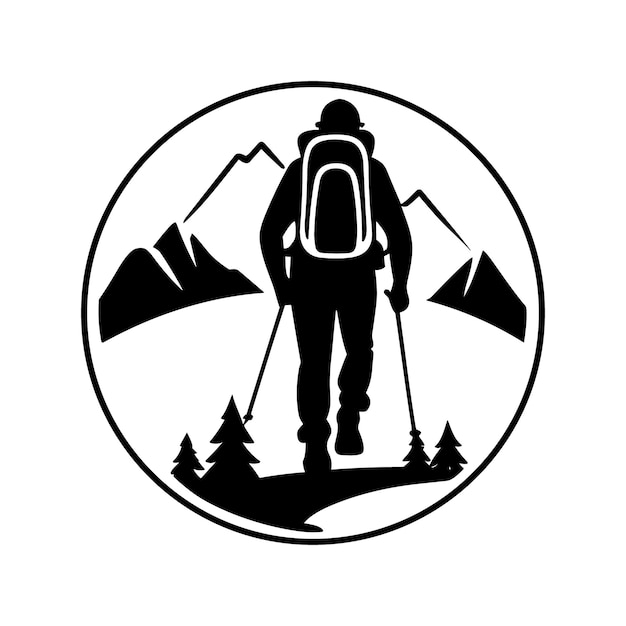 Wandelen buiten avontuur Logo Vector sjabloon