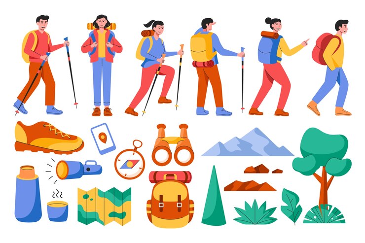 Vector wandelstel in vlak ontwerp