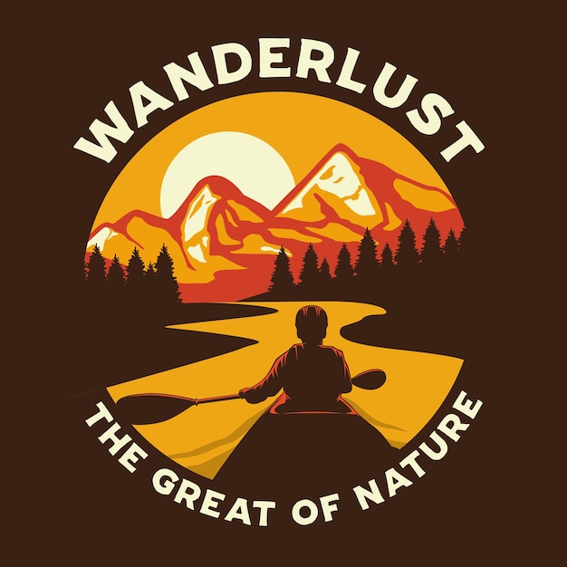 Illustrazione grafica di avventura di wanderlust