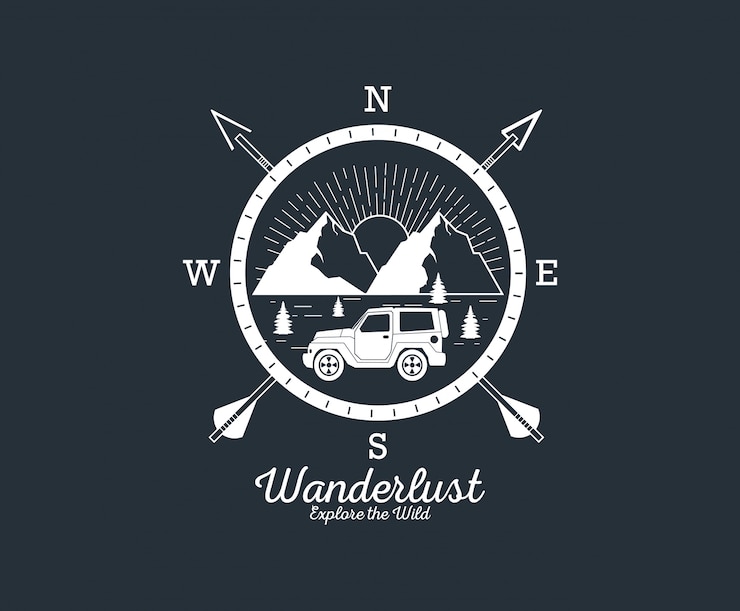 Vector wanderlust adventure logo