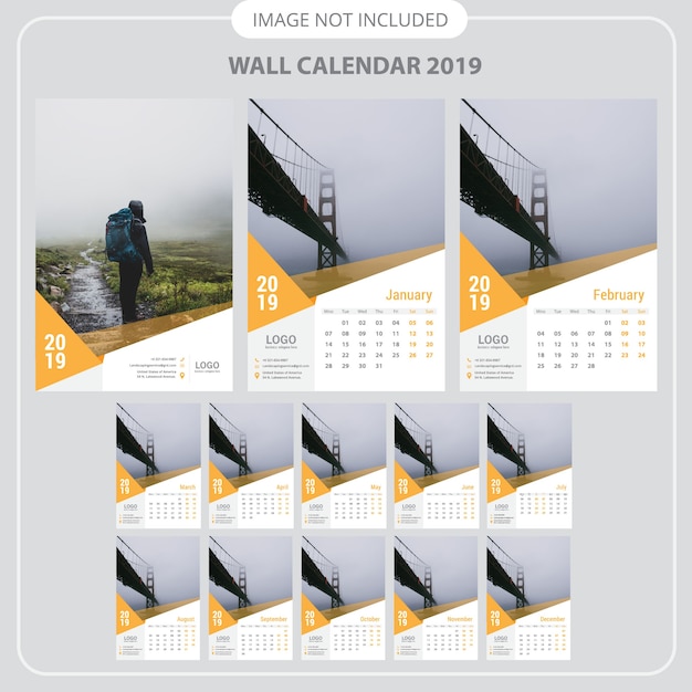 Vector wandkalender 2019