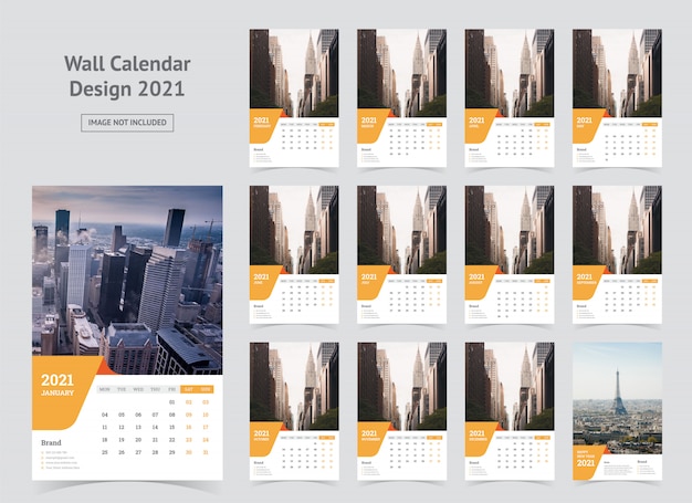 Wandkalender 2021 sjabloon