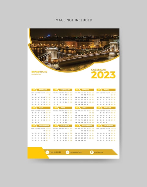 Wandkalender 2023 - Kalender met één pagina - Kalender met één pagina