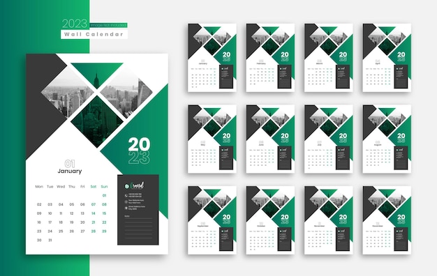 Wandkalender 2023 sjabloonontwerp