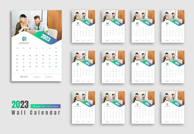 Wandkalender 2023 sjabloonontwerp