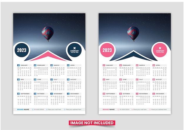 Wandkalender 2023 sjabloonontwerp