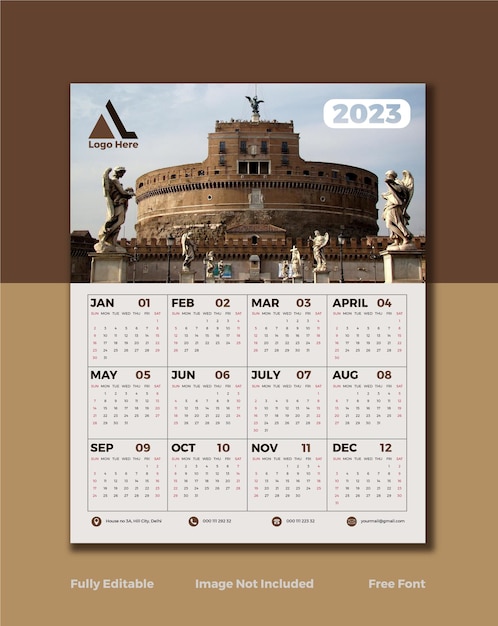 Wandkalender Gelukkig nieuwjaar 2023