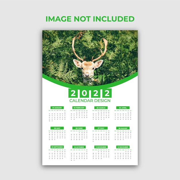 Wandkalender met één pagina 2022