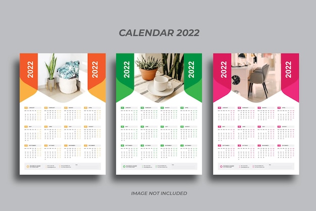 Wandkalender met één pagina 2022