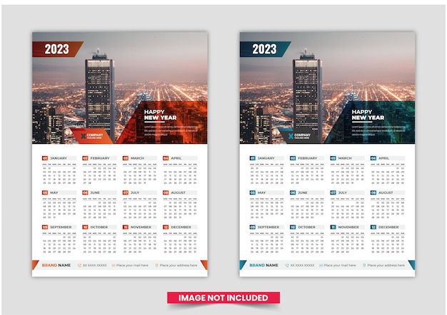 Wandkalender sjabloon 2023