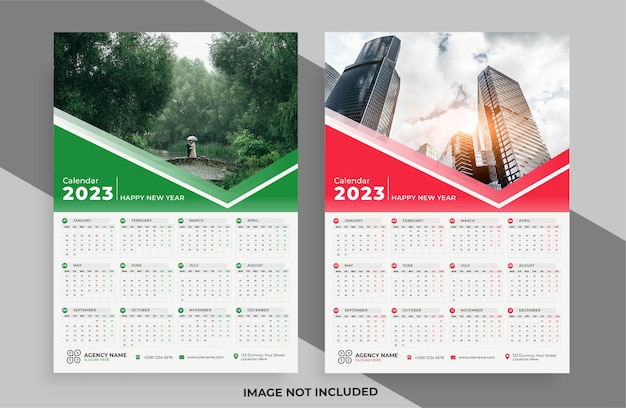 Wandkalender van één pagina 2023