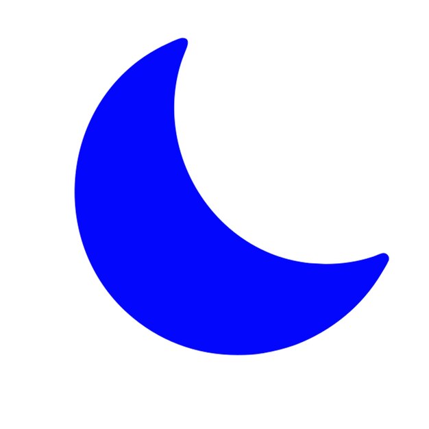 Vector waning crescent moon icon