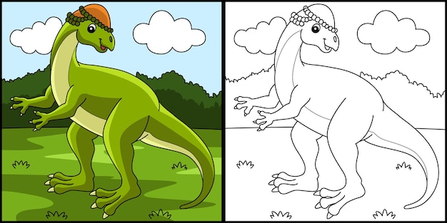 Wannanosaurus Dinosaur Coloring Page Illustration