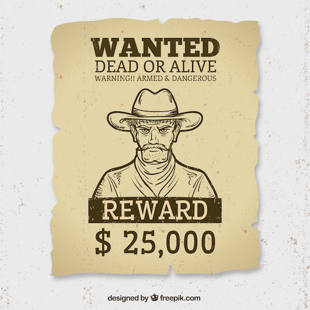 Vector wanted alive or dead poster