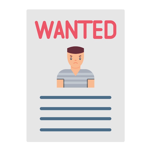 Wanted Flat Illustration