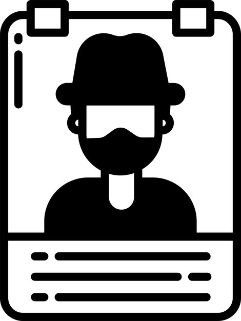 Vector wanted glyph and line vector illustration