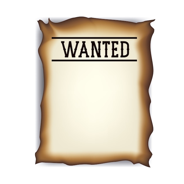 Vector wanted paper poster icon