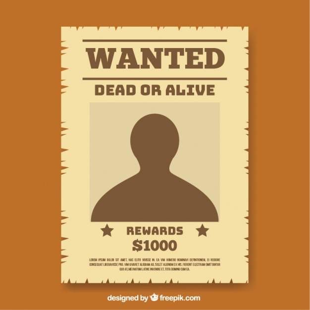 Vector wanted poster template in flat design