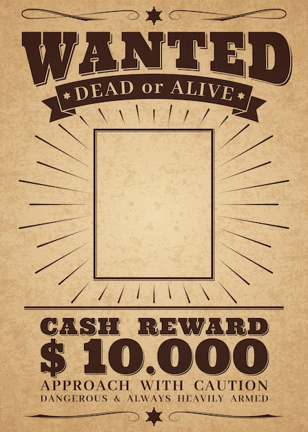 old west wanted poster template