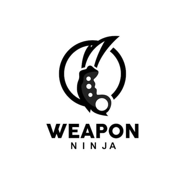 Vector wapen logo traditionele wapen karambit vector ninja vechten tool eenvoudig ontwerp symbool pictogram illustratie