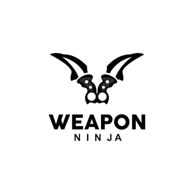 Wapen Logo Traditionele Wapen Karambit Vector Ninja Vechten Tool Eenvoudig Ontwerp Symbool Pictogram Illustratie