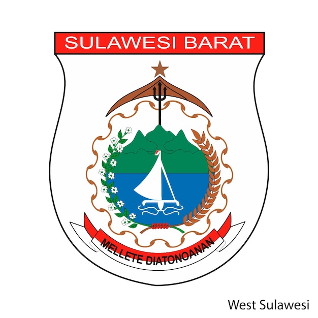 Wapenschild van West Sulawesi is een Indonesische regio Vector embleem