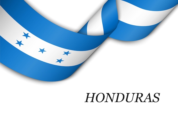 Wapperende lint met vlag van honduras.