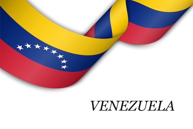 Wapperende lint met vlag van Venezuela.