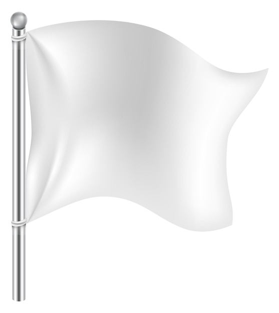 Vector wapperende stoffen vlag mockup wit realistisch textiel