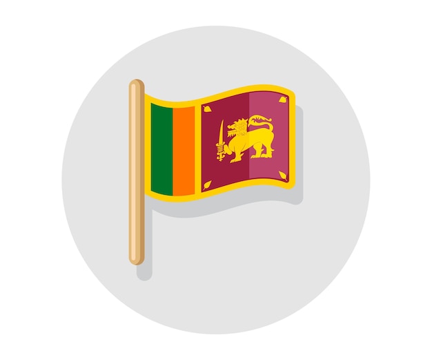 Wapperende vector Sri Lankaanse vlag