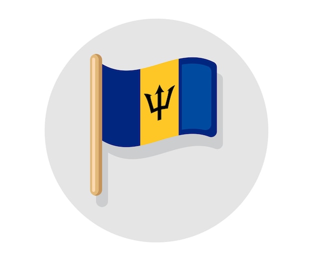 Wapperende vectorvlag van Barbados