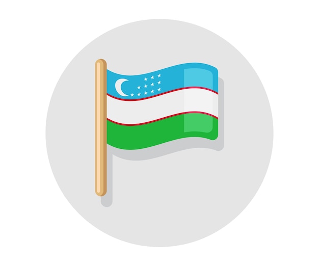 Wapperende vectorvlag van Oezbekistan