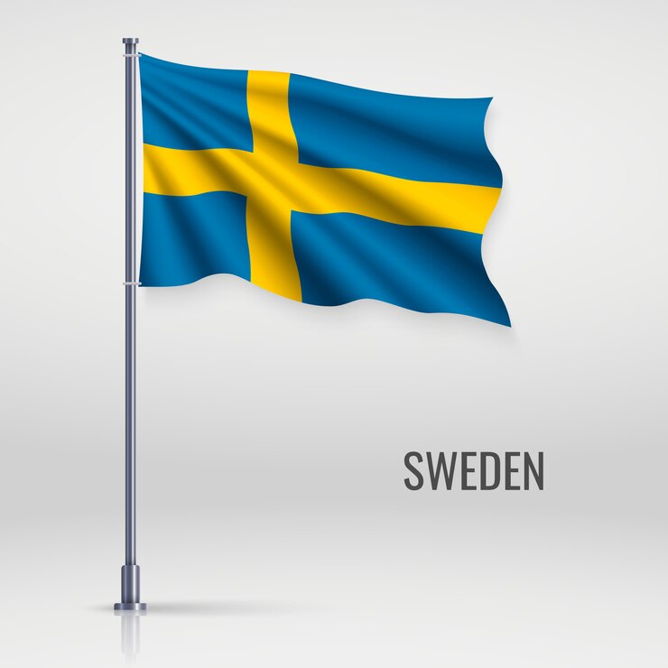 Wapperende vlag op vlaggenmast