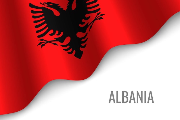 Wapperende vlag van albanië