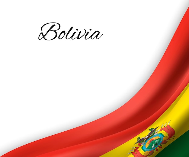 Wapperende vlag van Bolivia op witte achtergrond.