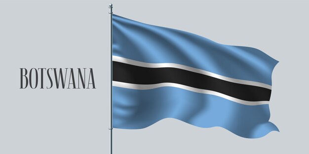 Wapperende vlag van botswana