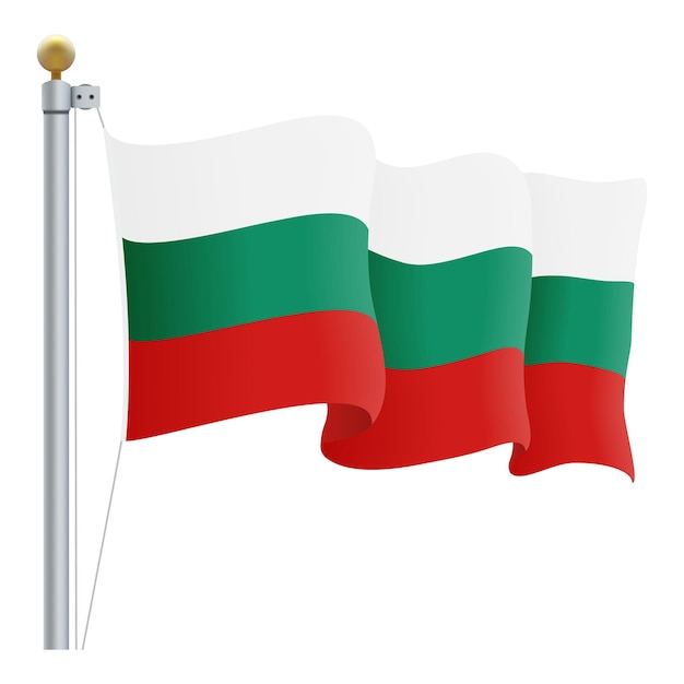 Wapperende vlag van Bulgarije geïsoleerd op een witte achtergrond vectorillustratie