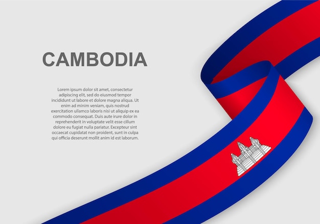 Wapperende vlag van Cambodja.