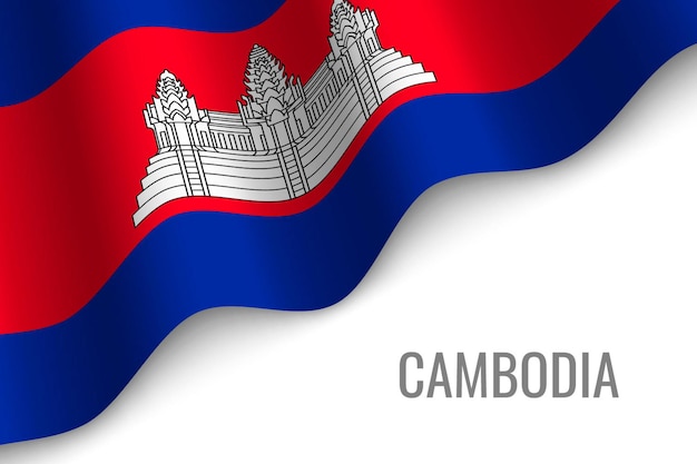 Wapperende vlag van Cambodja.