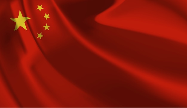 Wapperende vlag van China. Wapperende vlag van China