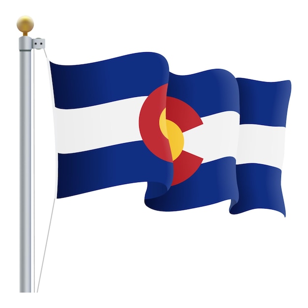 Wapperende vlag van Colorado geïsoleerd op een witte achtergrond vectorillustratie