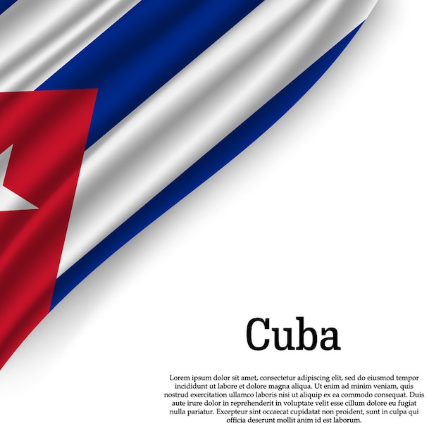 Wapperende vlag van cuba op wit