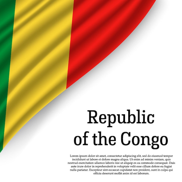 Wapperende vlag van de republiek congo op wit