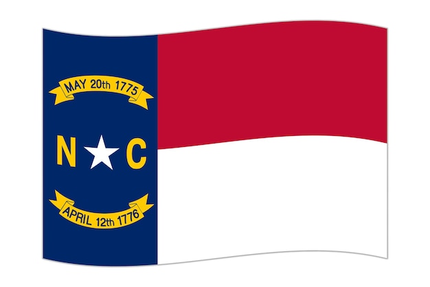 Wapperende vlag van de staat North Carolina Vector illustratie