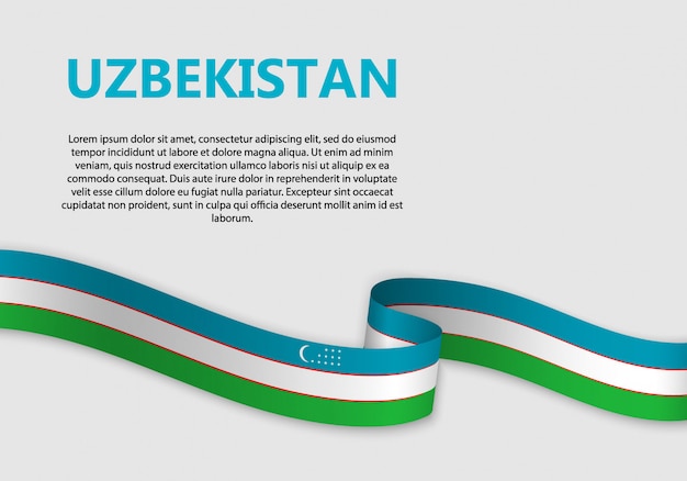 Wapperende vlag van de vlag van oezbekistan