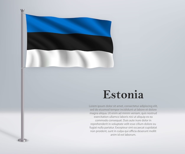 Wapperende vlag van estland op vlaggenmast