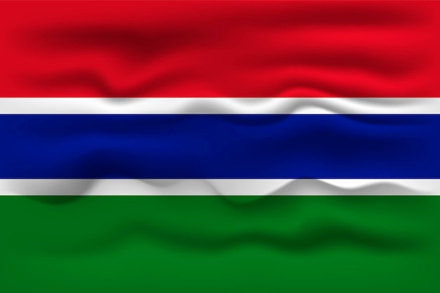 Wapperende vlag van het land Gambia Vector illustratie